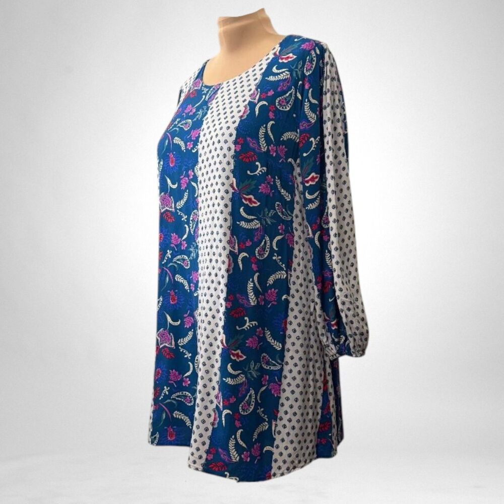 Andree By Unit Mixed Media Print Long Sleeve Shif… - image 2